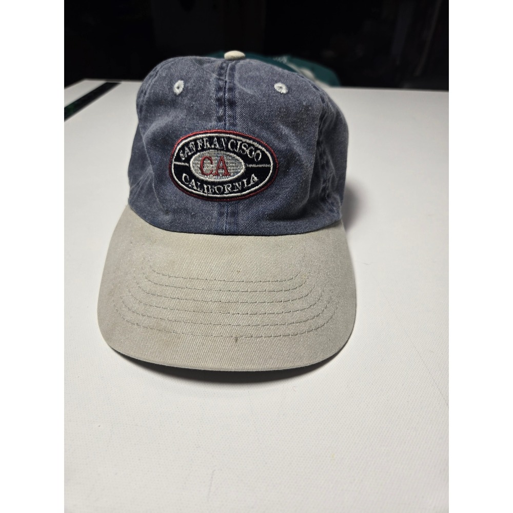 Newhattan Baseball Cap Unisex OS Blue Tan Excellent SF California Strapback Hat